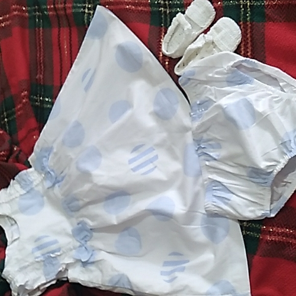 Mayoral Other - NWOT | MAYORAL NEWBORN | 12M /80mm Girl White & Blue Cotton Dress... Made Spain